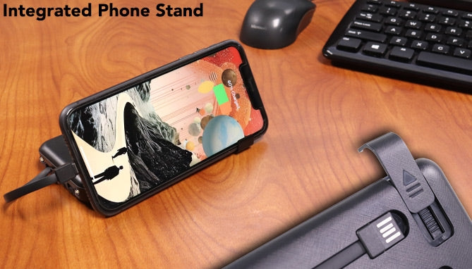 10,000mAh Multi Device Power Bank With Built In Cords