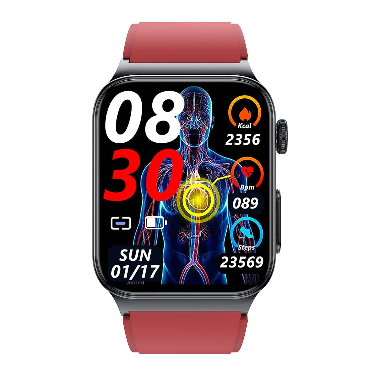High-end ECG/PTT/HRV and Blood Glucose Blood Pressure Heart Rate Smart Health Watch