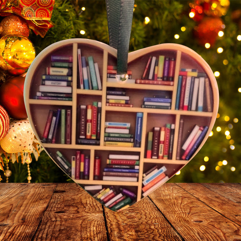 Book Lovers Heart Ornament | Reading-Themed Christmas Gift 2025