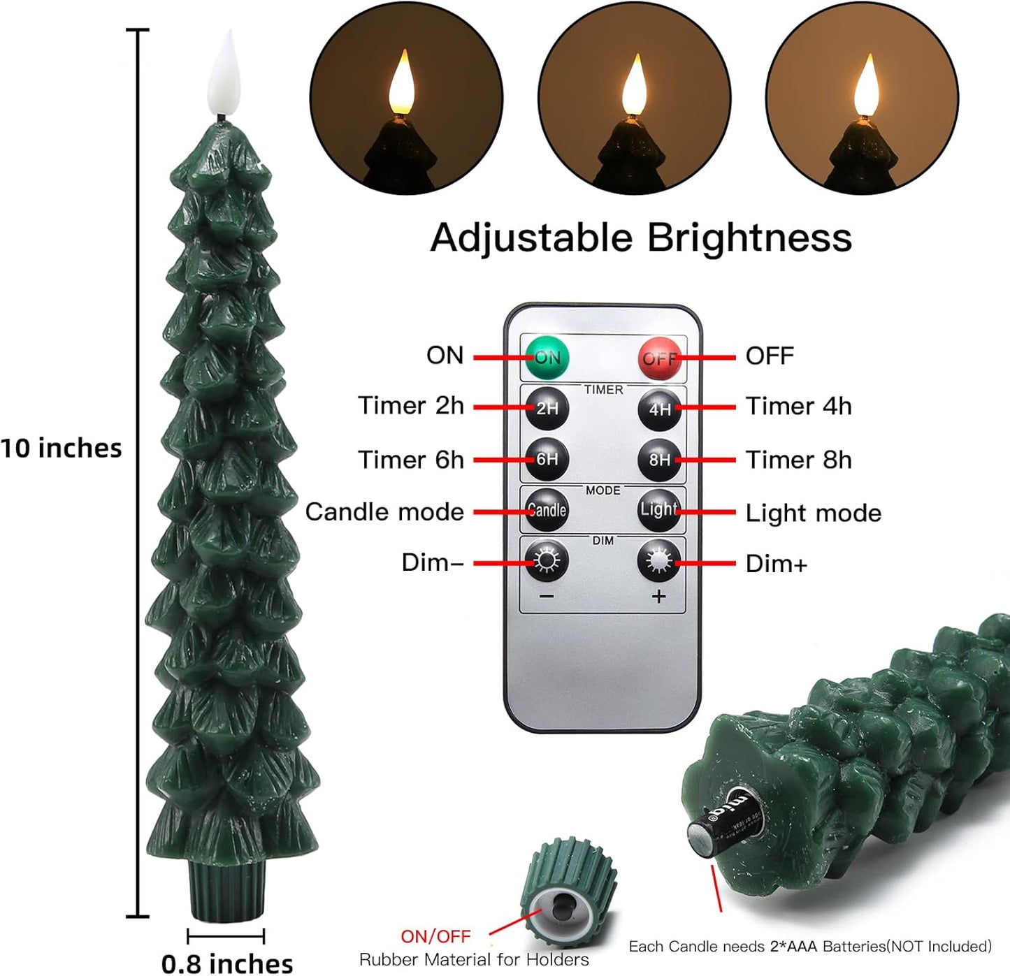 Christmas Tree Flameless Candles – 3D Flickering Flame Holiday Decor