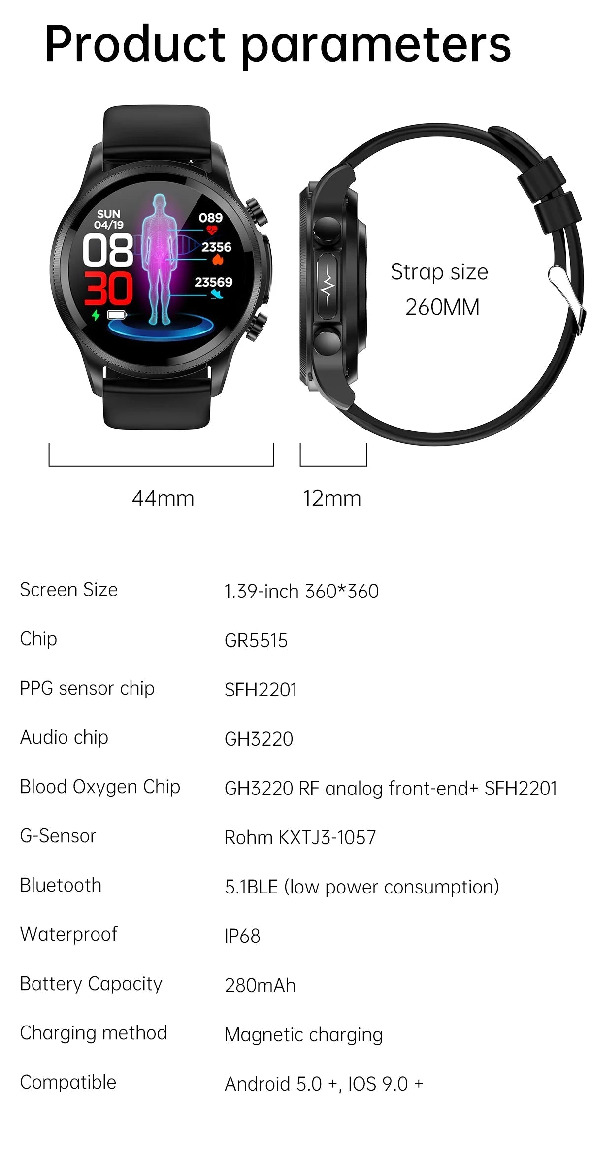The Diabetes Watch - The Suga Pro Diabetes - Blood Sugar Monitor Watch