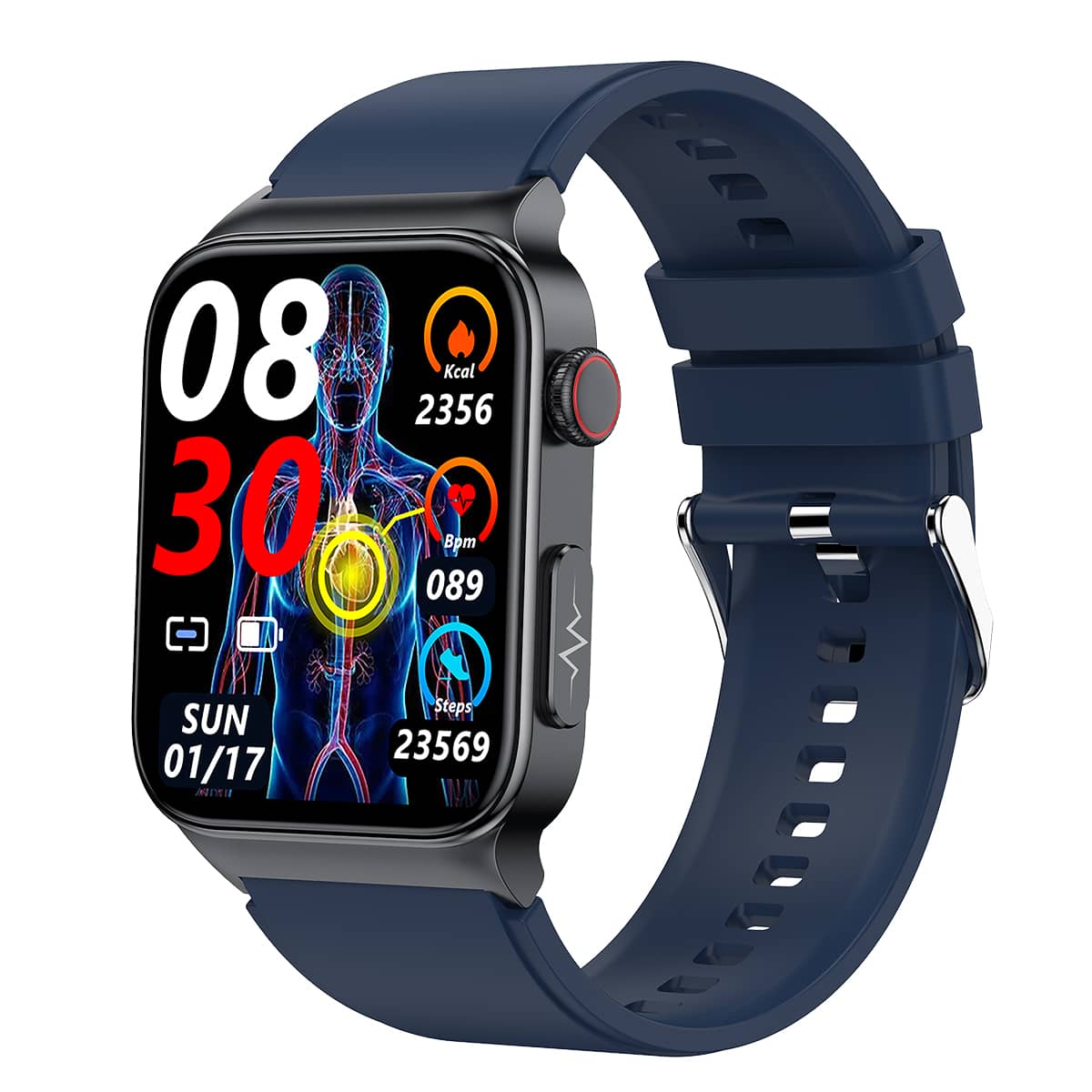 High-end ECG/PTT/HRV and Blood Glucose Blood Pressure Heart Rate Smart Health Watch