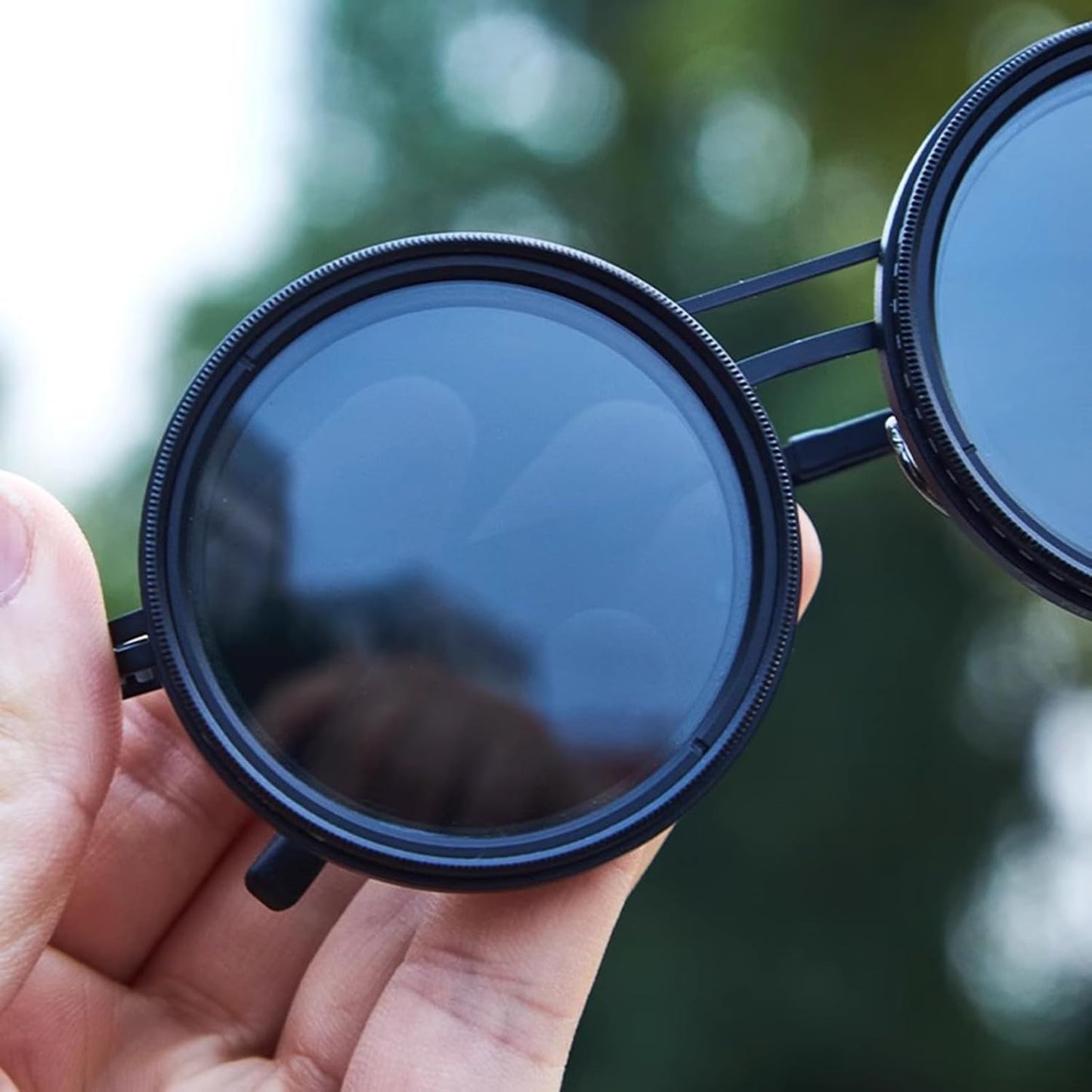 Adjustable 1-9 Sunglasses Fishing Rounded Polarized Glasses with ND Filter Lenses Handcrafted Retro Glasses Unisex Vintage Style