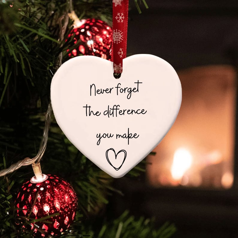 Christmas Heart Ceramic Charm | Holiday Ornament & Gift Idea 2025