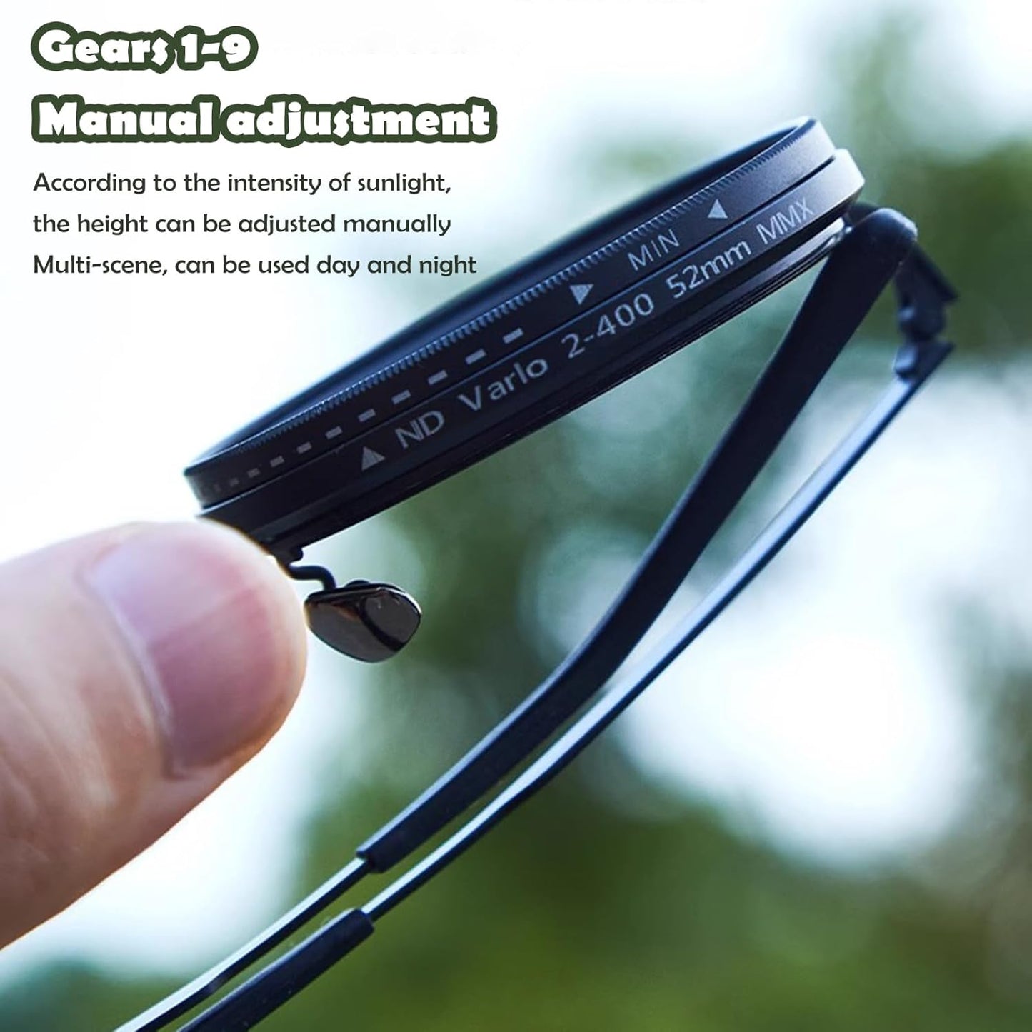 Adjustable 1-9 Sunglasses Fishing Rounded Polarized Glasses with ND Filter Lenses Handcrafted Retro Glasses Unisex Vintage Style