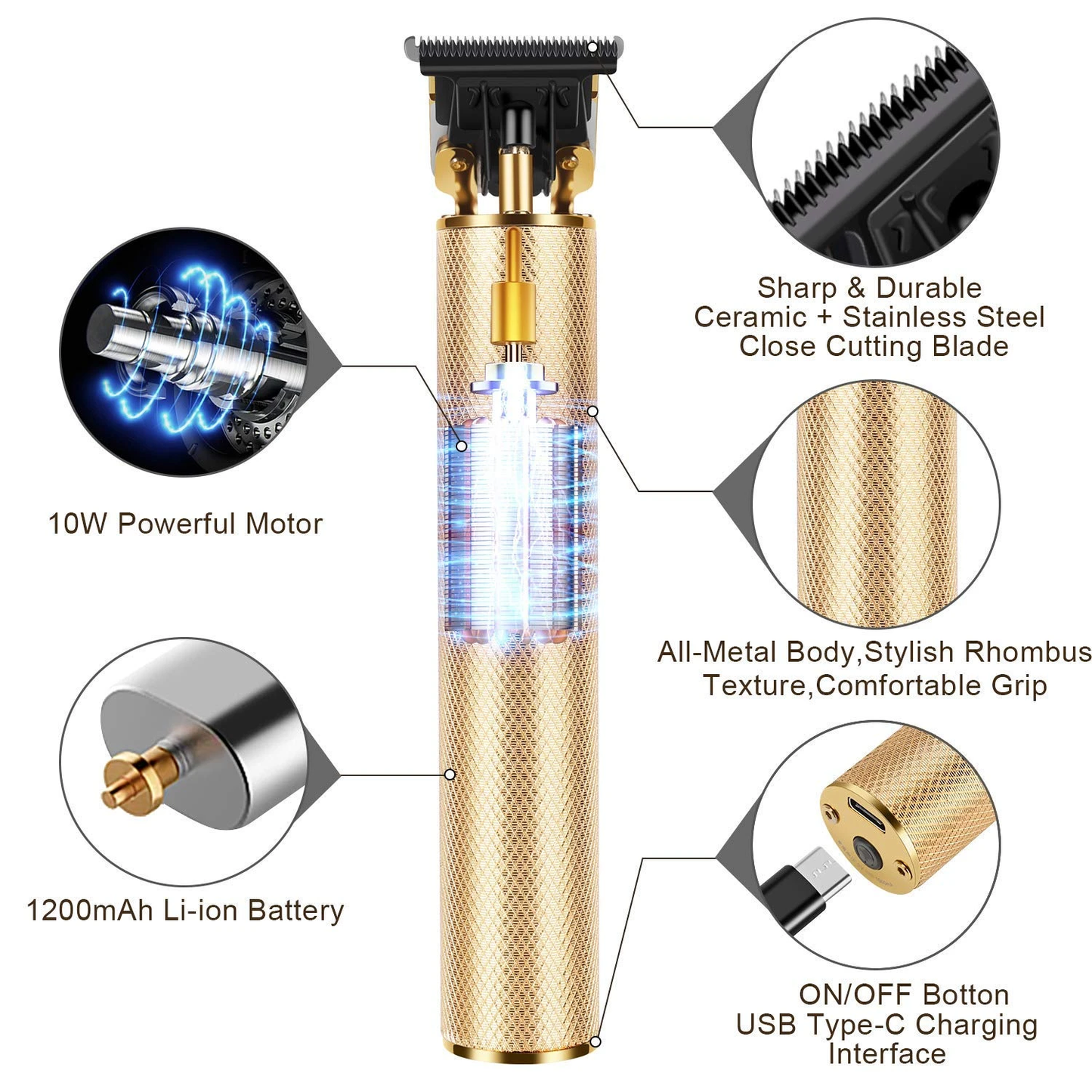 Electric Pro Li Outliner Hair Clippers Mens Hair Trimmer