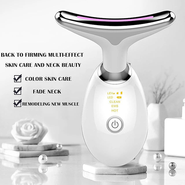 EMS Thermal Neck Lifting And Tighten Massager Electric Microcurrent Wrinkle Remover
