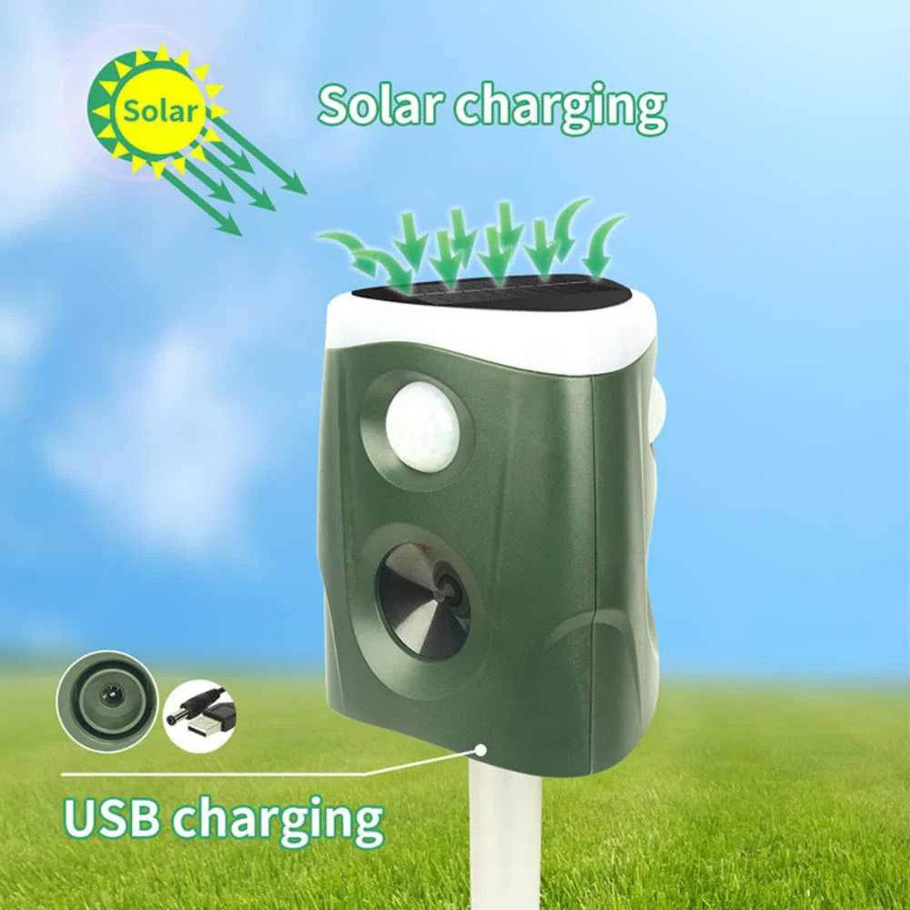 360° Animal Repellent Deterrent – 3-in-1 Ultrasonic, Motion Sensor & Flash Light Pest Control