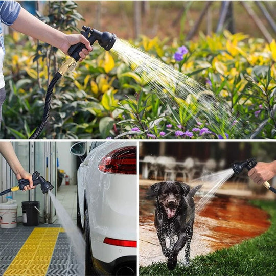100FT Expandable Garden Hose – No Kink, Leakproof, Lightweight with 8 Spray Modes