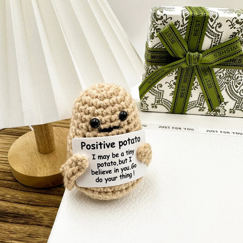 Funny Knitted “Positive Potato” Gift Box – Humorous Gag Present