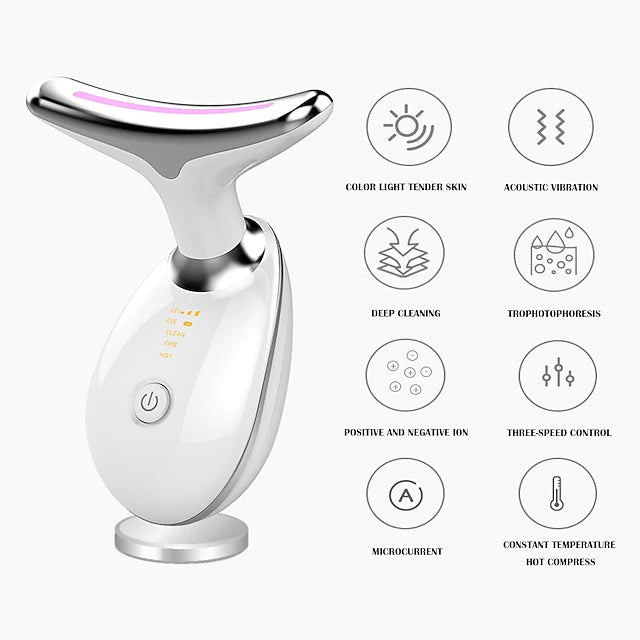 EMS Thermal Neck Lifting And Tighten Massager Electric Microcurrent Wrinkle Remover
