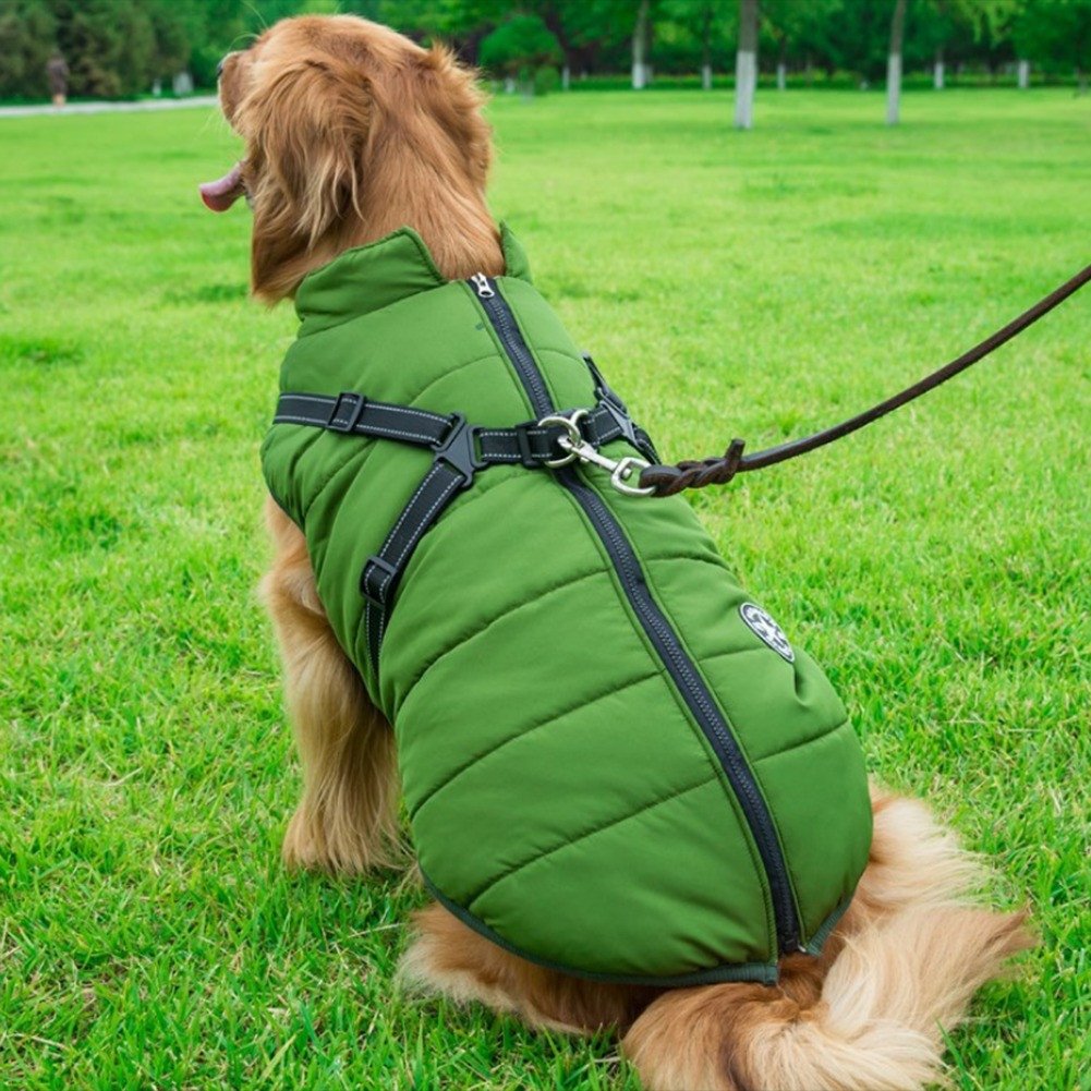 Waterproof Winter Dog Jacket with Integrated Harness - Keep Your Pet Warm and Secure