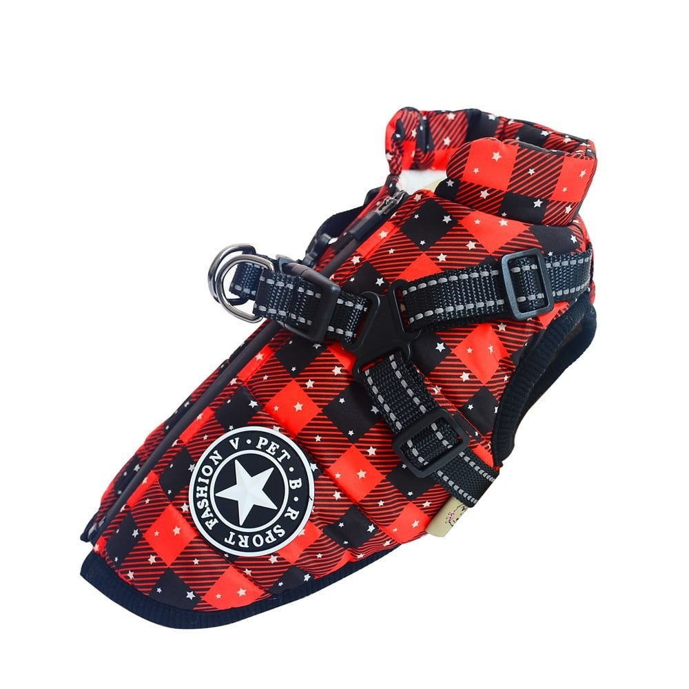 Waterproof Winter Dog Jacket with Integrated Harness - Keep Your Pet Warm and Secure