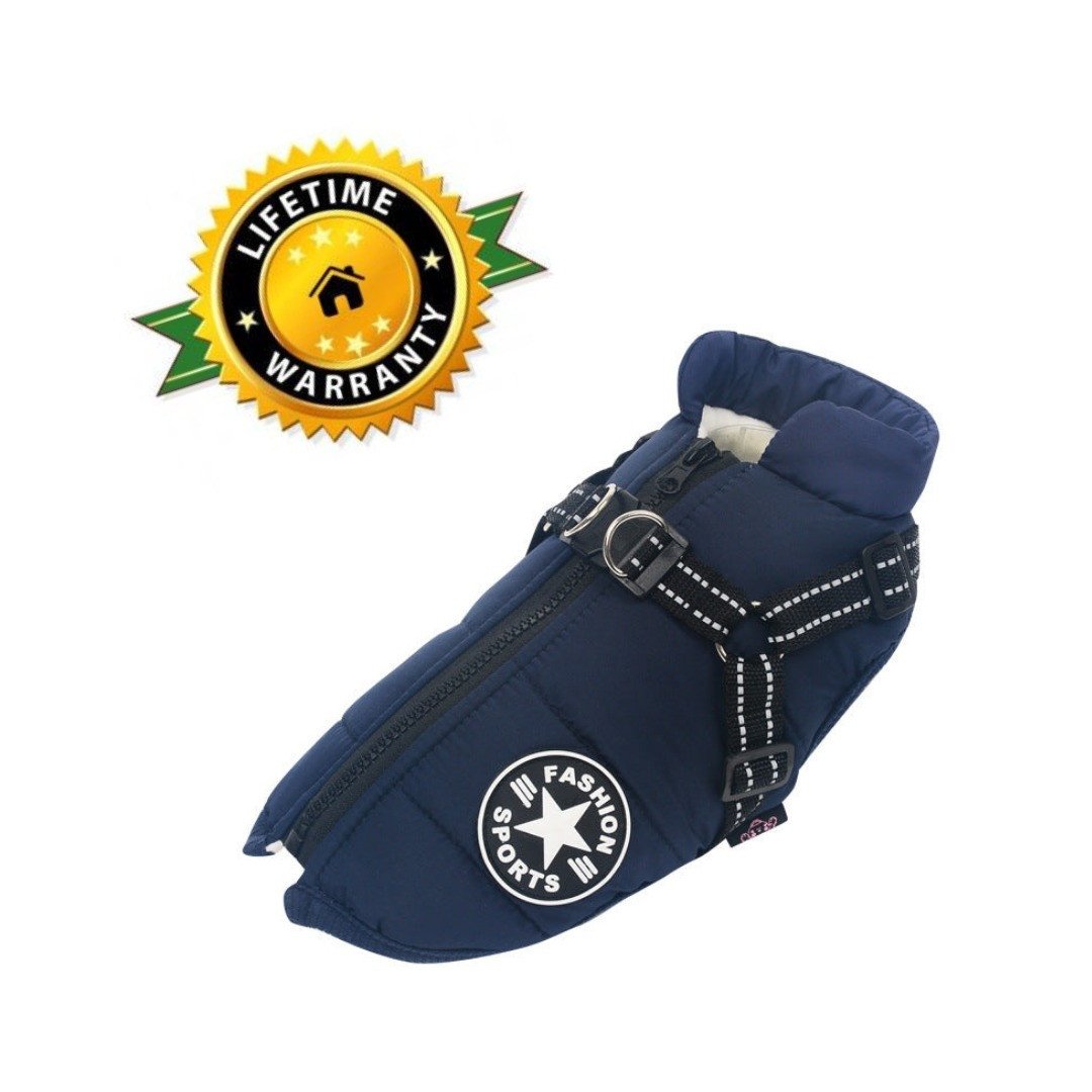 Waterproof Winter Dog Jacket with Integrated Harness - Keep Your Pet Warm and Secure
