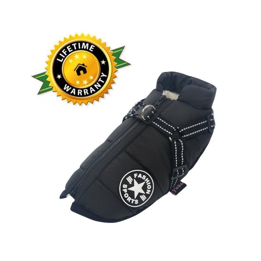Waterproof Winter Dog Jacket with Integrated Harness - Keep Your Pet Warm and Secure