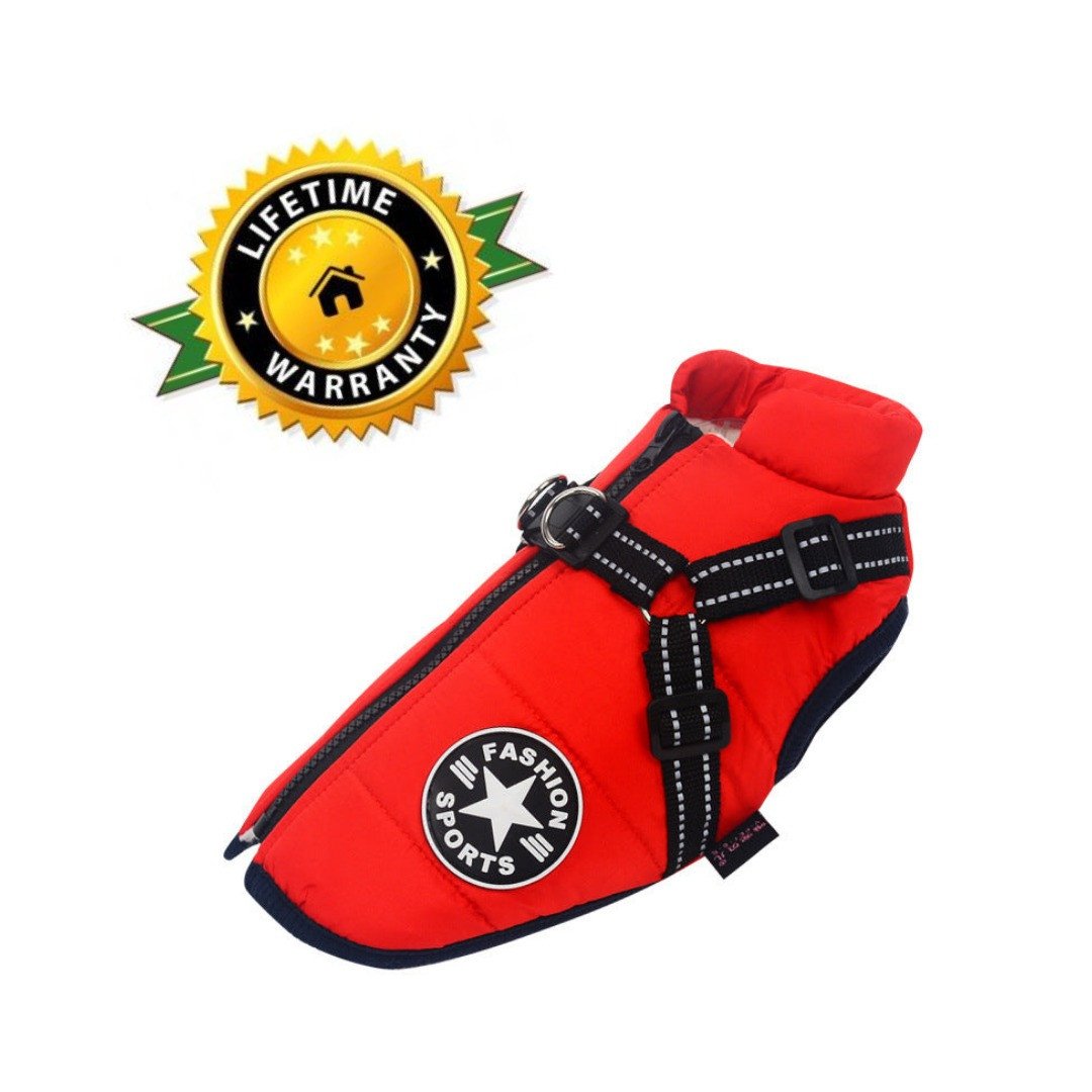 Waterproof Winter Dog Jacket with Integrated Harness - Keep Your Pet Warm and Secure