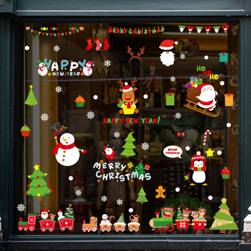 Christmas Window Stickers Set – Festive Holiday Décor for Home & Office