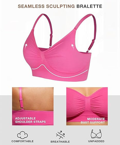 💖Women's Wireless Sculpt Bra Comfort Bralettes No Underwire Unlined Cami Bra