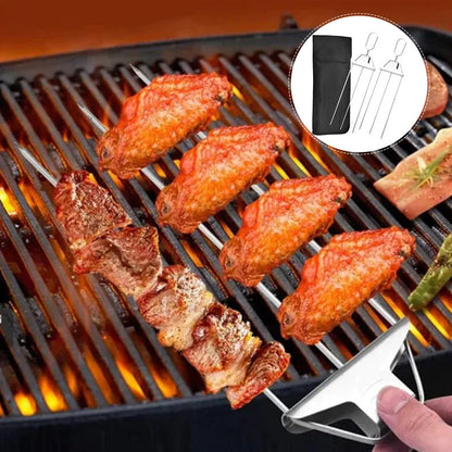 3 Way Grilling Skewers, Stainless Steel Skewers for BBQ