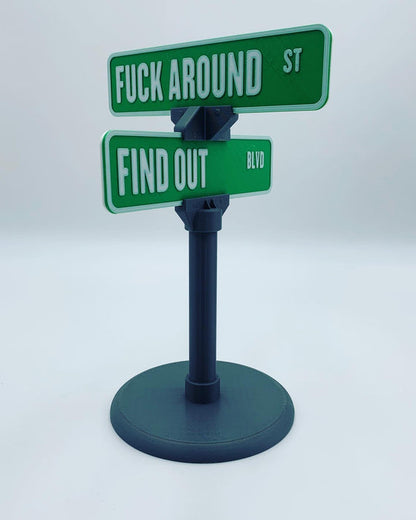 🤣F Around/Find Out Street Sign Desk Decoration | Funny Desk Gift