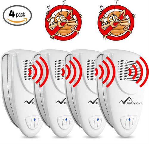 Ultrasonic Bed Bug Repeller - PACK of 4 - 100% SAFE for Children and Pets - Quickly Eliminate Pests