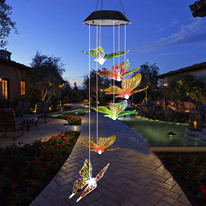 Outdoor solar wind chime lamp