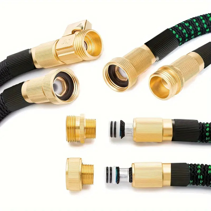 Retractable Hose, 25FT/50FT/75FT/100FTx3/4'' Solid Brass Fitting Connectors