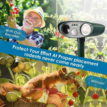 Ultrasonic Deer Repeller Solar Powered, Keep Deer out of Garden