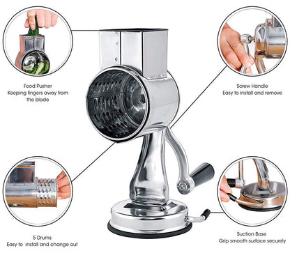 Multi-Functional Kitchen Rotary Food Grater/Shredder/Slicer