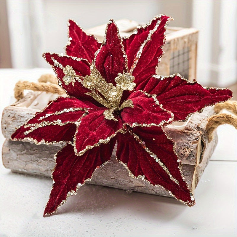 🎄Early Christmas Sale 50% OFF🎄Sequined Velvet Artificial Christmas Flower - 3 Pcs/Set