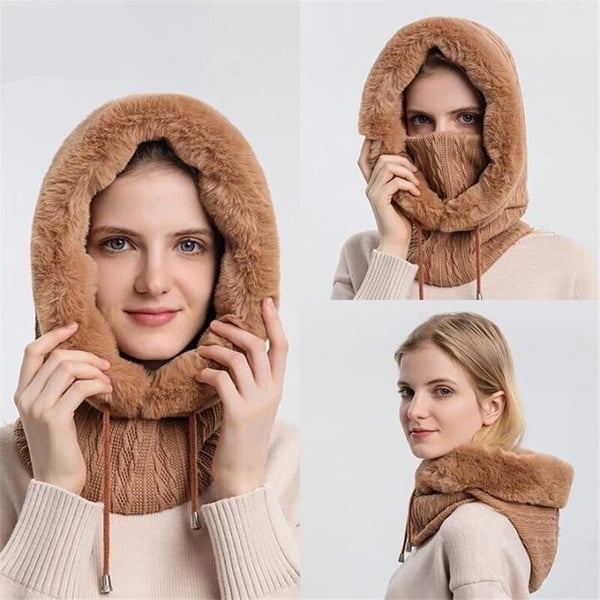 Warm knitted windbreaker hat for winter