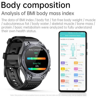 PHS4 AMOLED ECG Blood Glucose Blood Pressure Heart Rate Bluetooth Voice Call Smart Watch