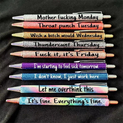 Colored Glitter Pen Set for Sarcastic Souls