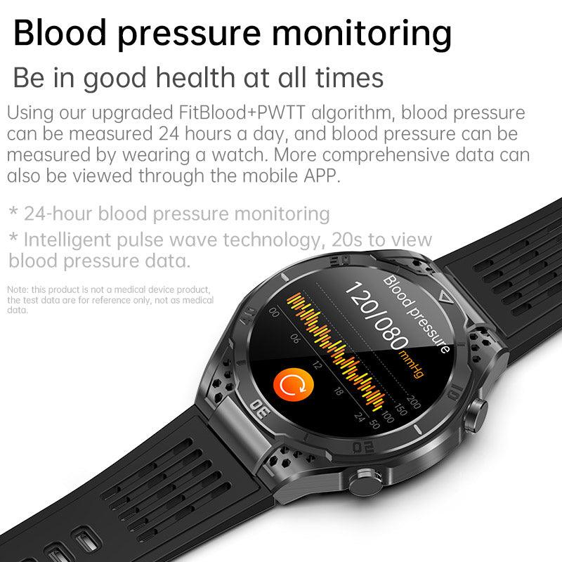 PHS4 AMOLED ECG Blood Glucose Blood Pressure Heart Rate Bluetooth Voice Call Smart Watch