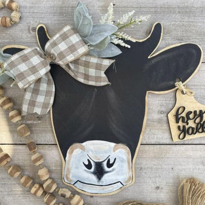 Farmhouse Cow Head Welcome Wreath