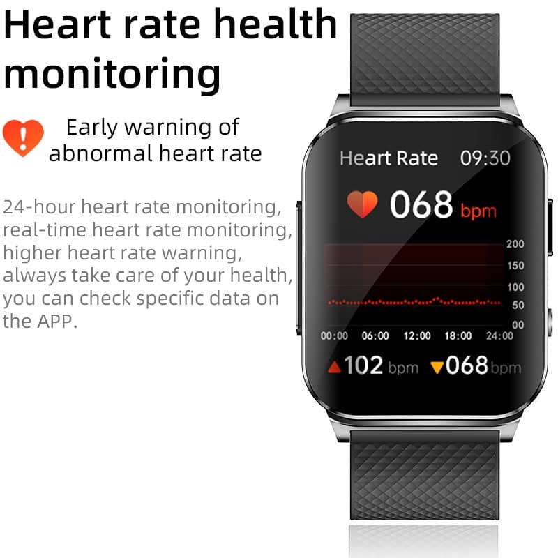 PH03 PTT Dynamic ECG Blood Glucose Heart Rate Blood Pressure Monitoring Smart Watch