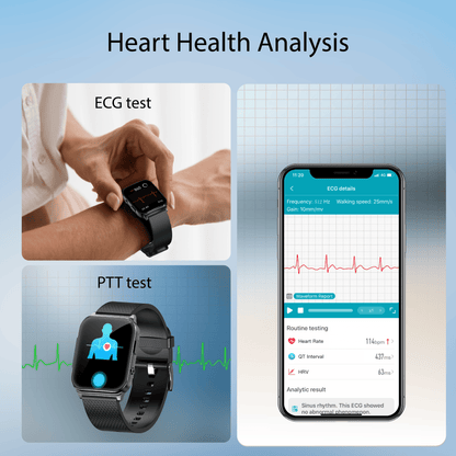 PH03 PTT Dynamic ECG Blood Glucose Heart Rate Blood Pressure Monitoring Smart Watch