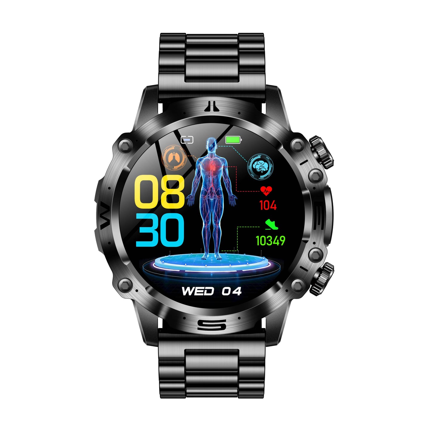 PH48 Hige-end ECG/EKG Blood Glucose Blood Pressure Health HD Sports Call Smart Watch