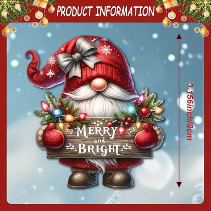 Wooden Dwarf Christmas Tree Ornaments Set – 12-Piece Holiday Decor