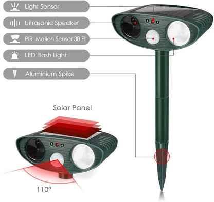 Raccoon Outdoor Ultrasonic Repeller - Solar Powered