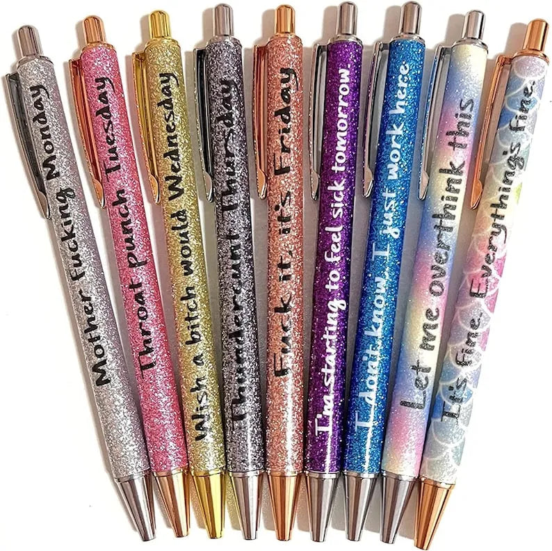 Colored Glitter Pen Set for Sarcastic Souls