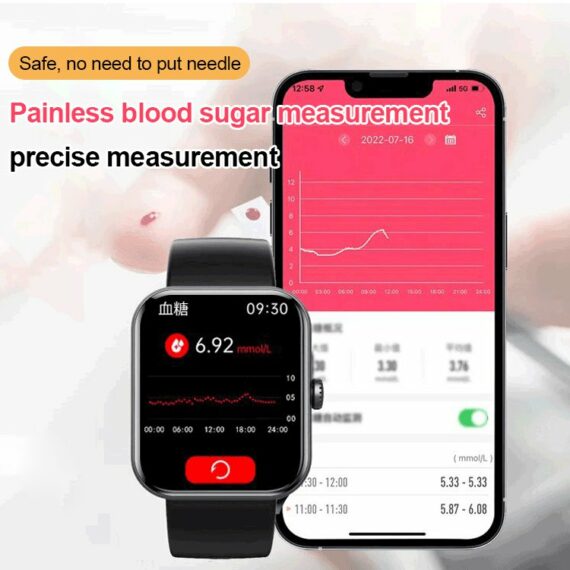 Bluetooth Smartwatch-All day monitoring of heart rate and blood pressure