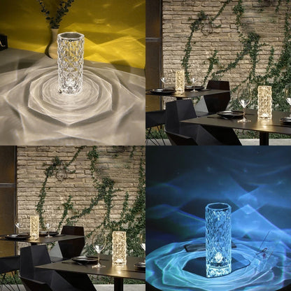 Touching Control Rose Crystal Lamp