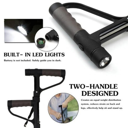 🔥HOT SALE -Aluminum alloy with LED light non-slip foldable walking stick