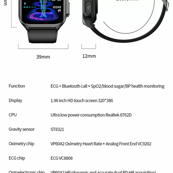 QUANTYVO CARE Plus 3 – Non-Invasive Blood Glucose Monitoring Smartwatch