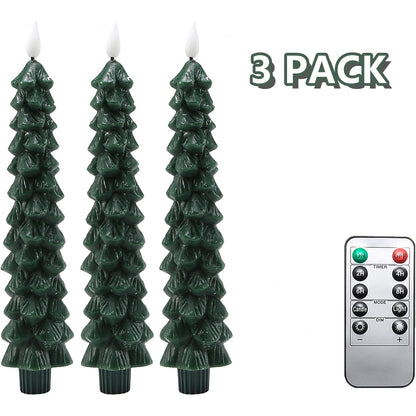 Christmas Tree Flameless Candles with 3D Flickering Flame