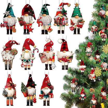 Gnome Nutcracker Christmas Tree Ornaments Set (12pcs)