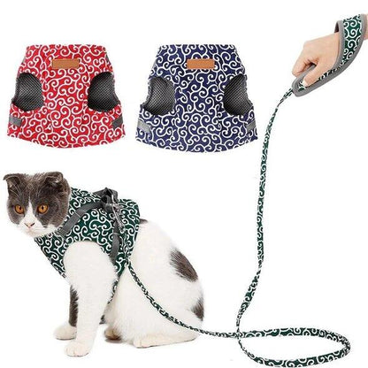 🔥Cat Dogs Vest Harness and Leash Anti-break Away Chest Strap Cat Clothes👍