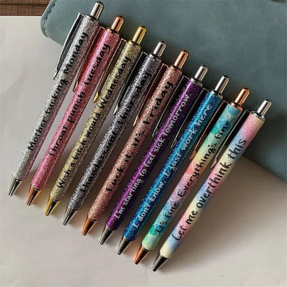 Colored Glitter Pen Set for Sarcastic Souls