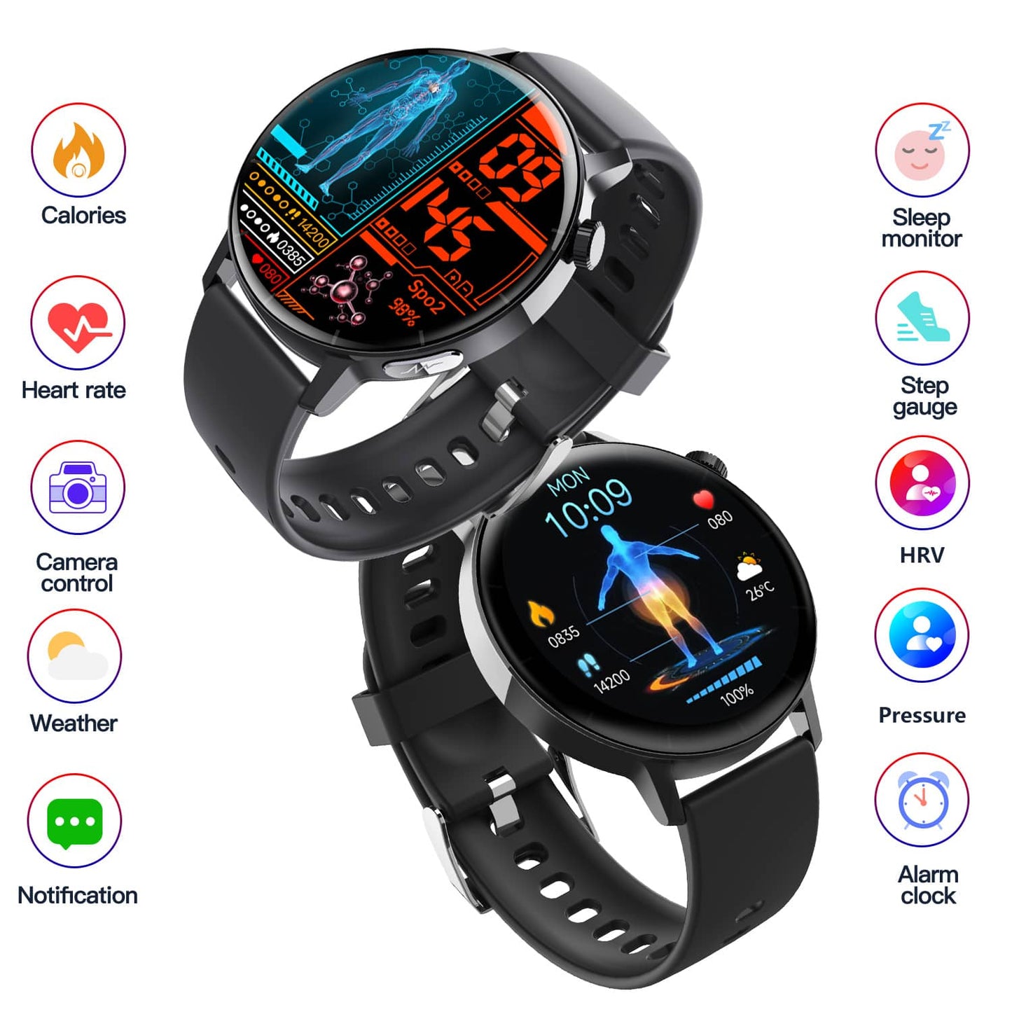 PH67pro Fourth-generation Blood Sugar Blood Pressure ECG/EKG Smart Watch